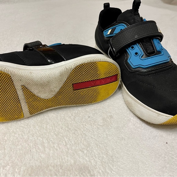 Prada Linea Rossa Black and Blue Sneakers - Picture 4 of 4